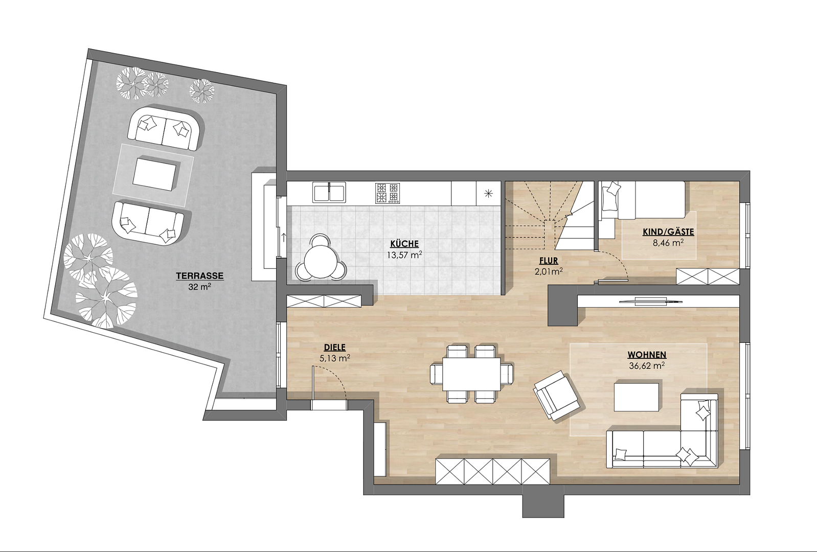 4ZKB Maisonette - Wohlfühlen auf zwei Ebenen mit großzügiger Dachterrasse – 68782 Brühl – Vorschaubild 14
