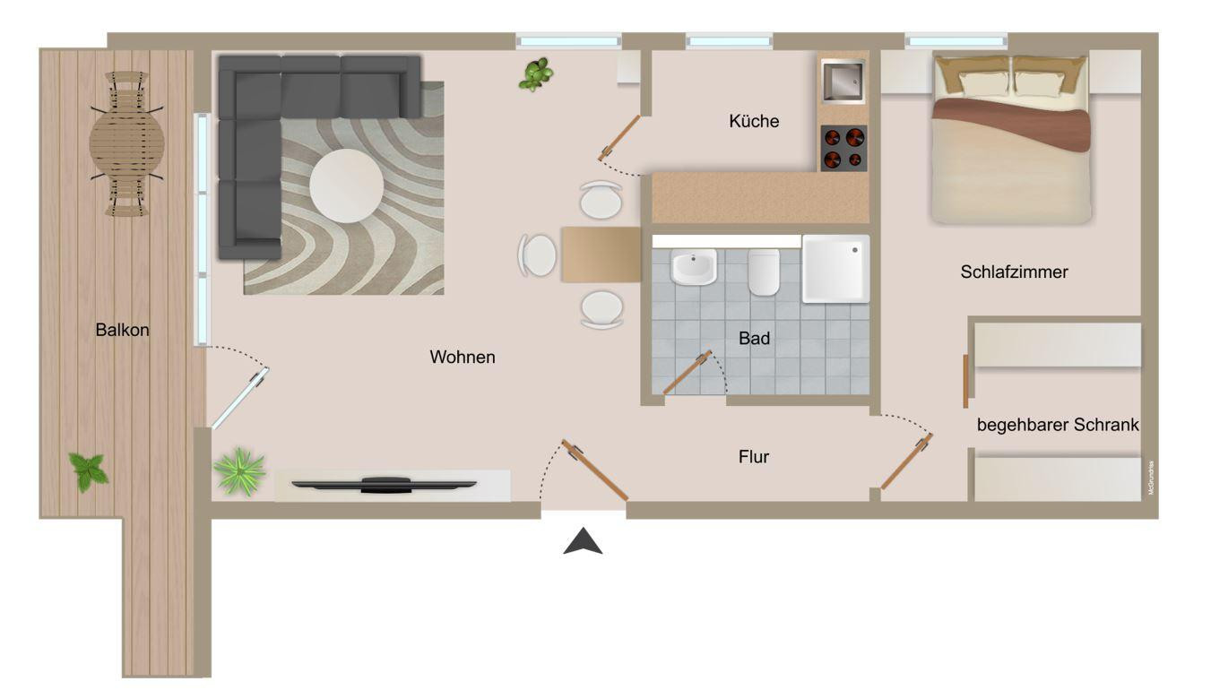 Pfiffige 2 ZW, Garage, Balkon, KA oder Eigenutz, sofort frei !!! – 71088 Holzgerlingen – Vorschaubild 11
