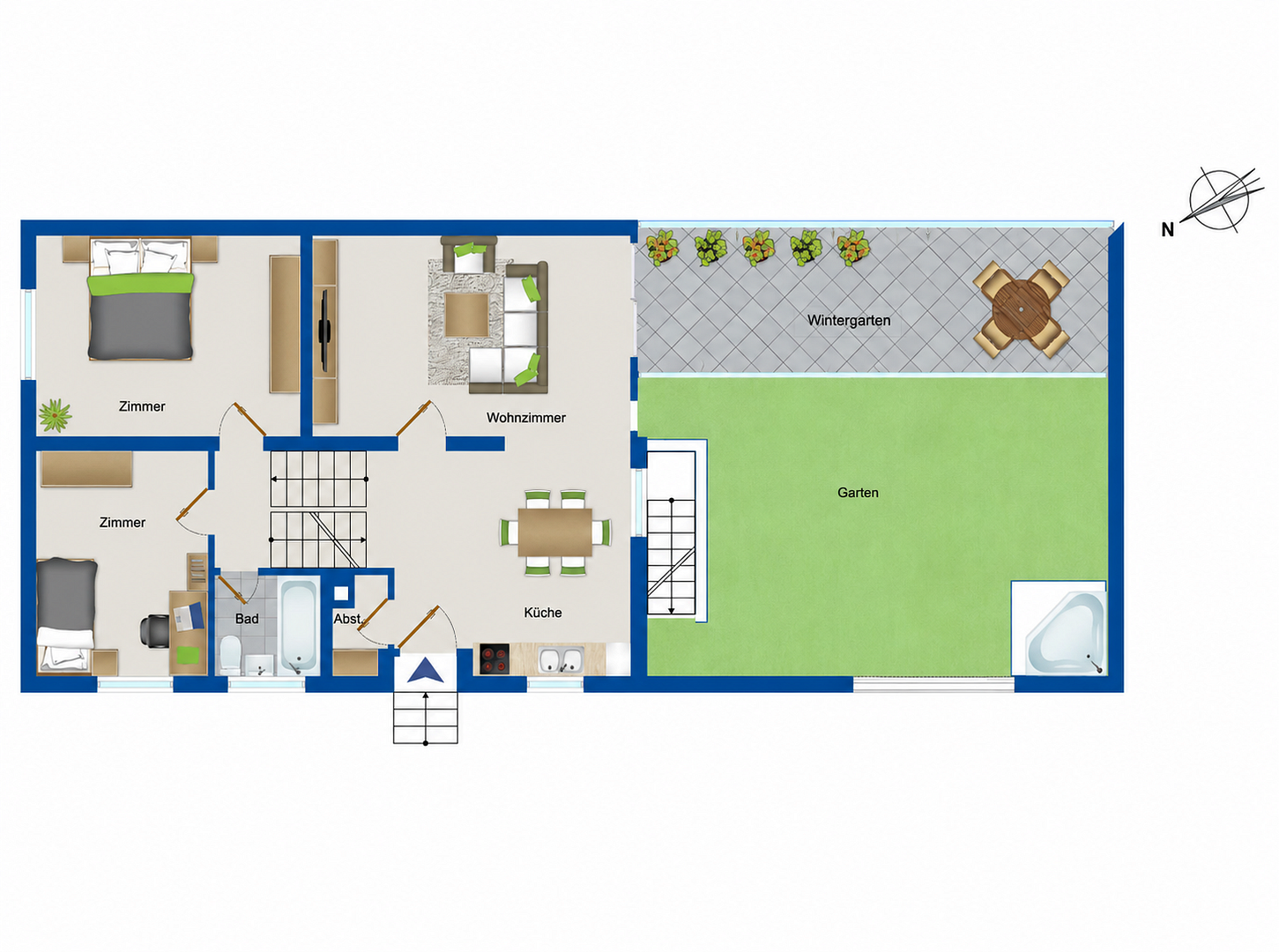 Modernisiertes Einfamilienhaus mit Wintergarten, Sauna und Whirlpool in Düsseldorf – 40627 Düsseldorf(Unterbach) – Vorschaubild 9