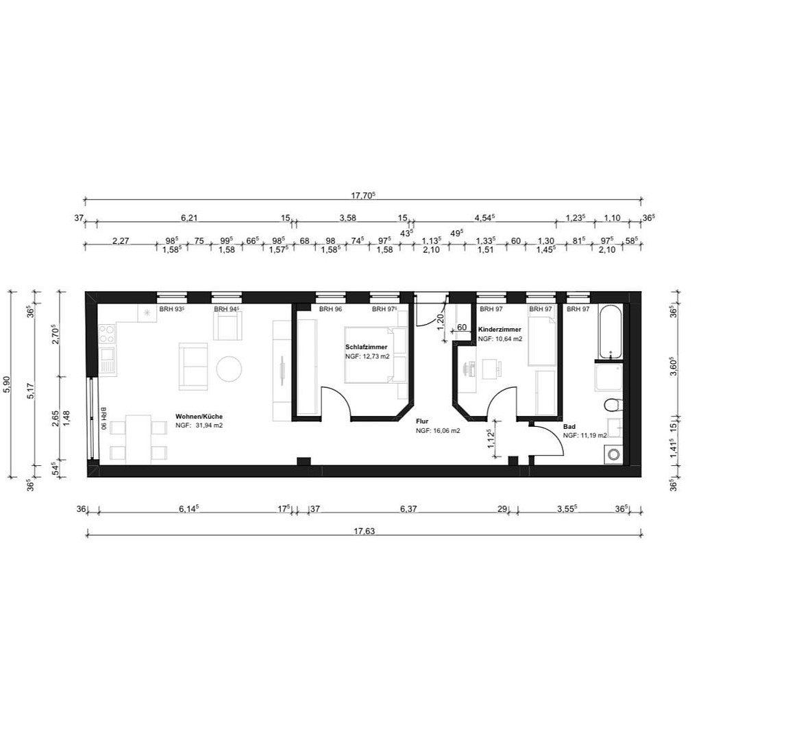 Wunderschöne 3-Raumwohnung mit offenem Wohnbereich – Wilhelmstraße 3, 18507 Grimmen – Vorschaubild 3