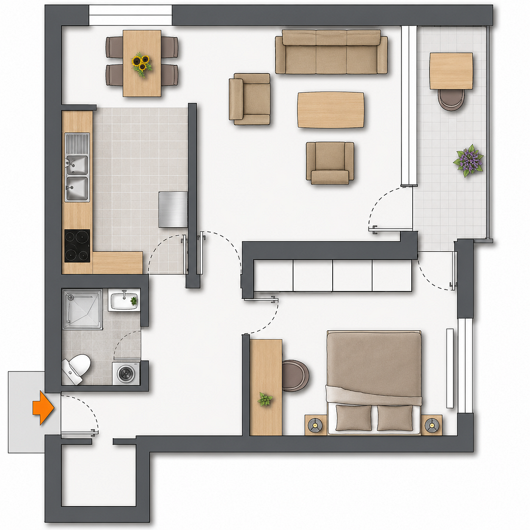 Vermietete 2-Zimmer-Wohnung mit Weitblick, Aufzug und Balkon – Kapitalanlage in Traunreut – Traunreut – Vorschaubild 12