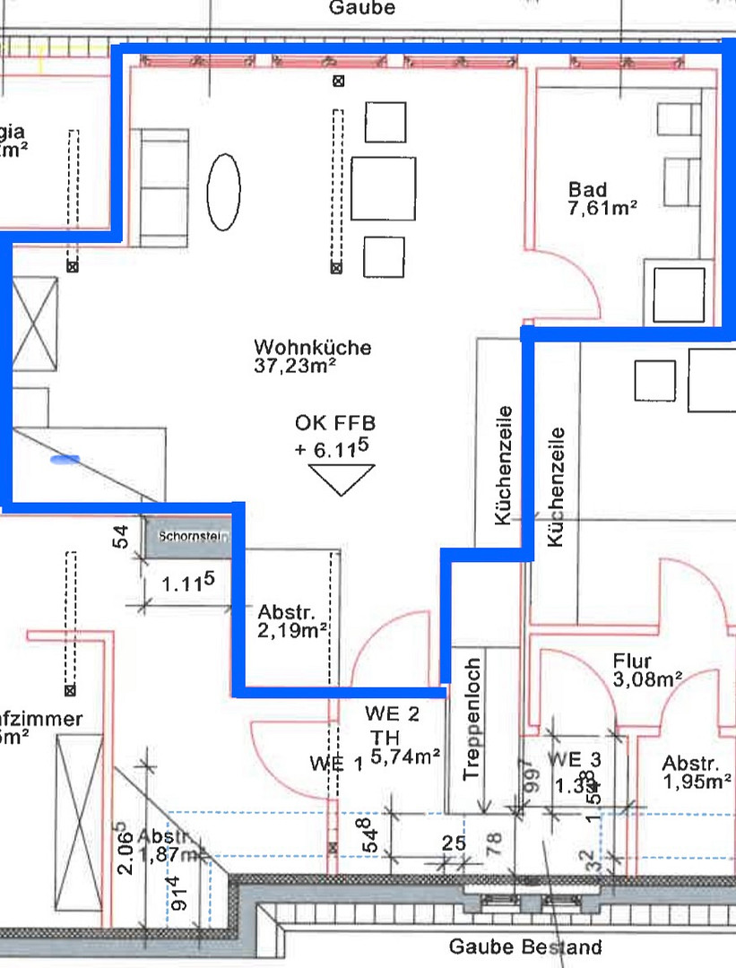 Einzimmerwohnung im Dachgeschoss, EBK, Fußbodenheizung im Duschbad – Bäderstraße 34, 23743 Grömitz(Cismar) – Vorschaubild 10