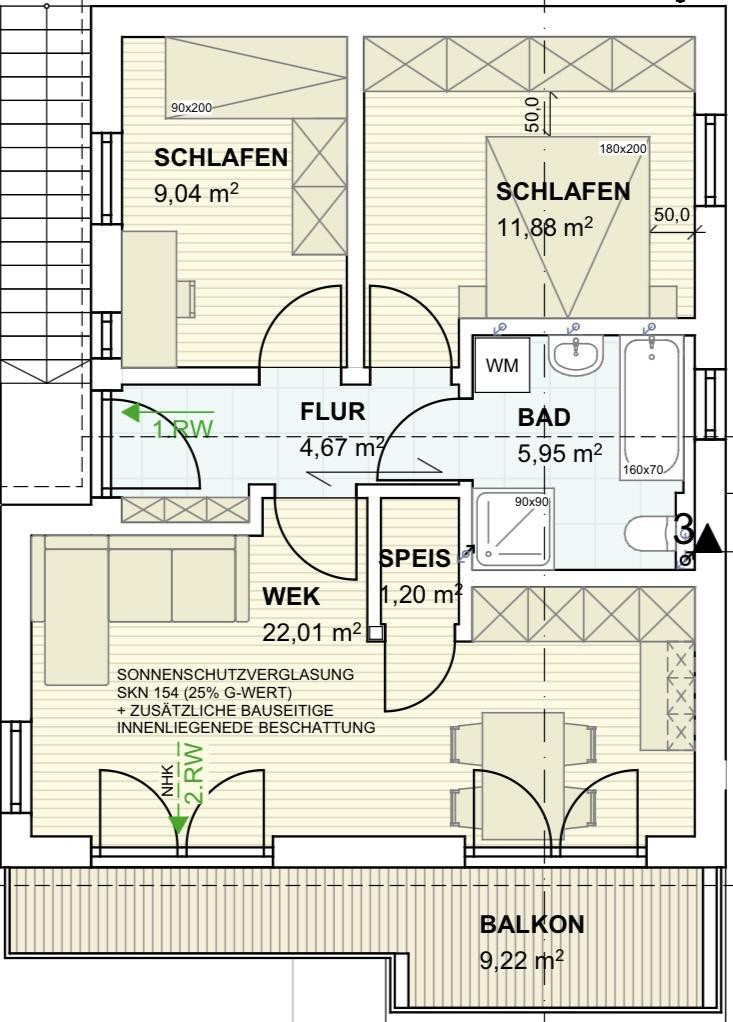 Neubau ZFH 3-Zi. ETW im 1. OG mit großem Südbalkon - PROVISIONSFREI von PRIVAT – Kirchseeon – Vorschaubild 3