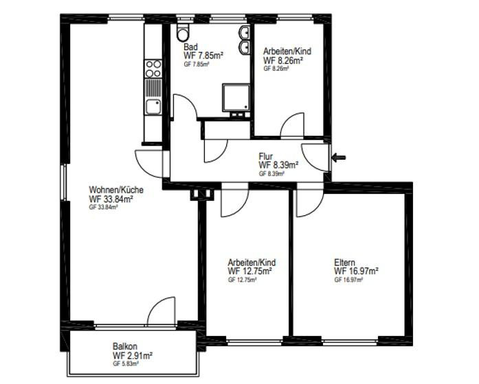 Moderne, sanierte 4 Zimmer Wohnung zum Erstbezug und provisionsfrei – 85055 Ingolstadt – Vorschaubild 12