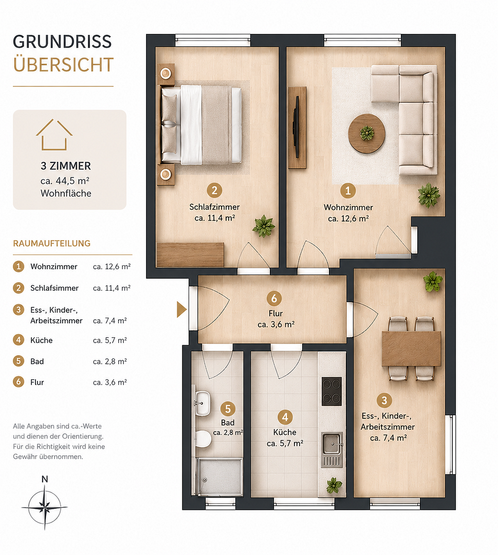 Renovierte 3-Zimmer-Eigentumswohnung | Bezugsfrei | Neuer Vinylboden – 22523 Hamburg(Eidelstedt) – Vorschaubild 12