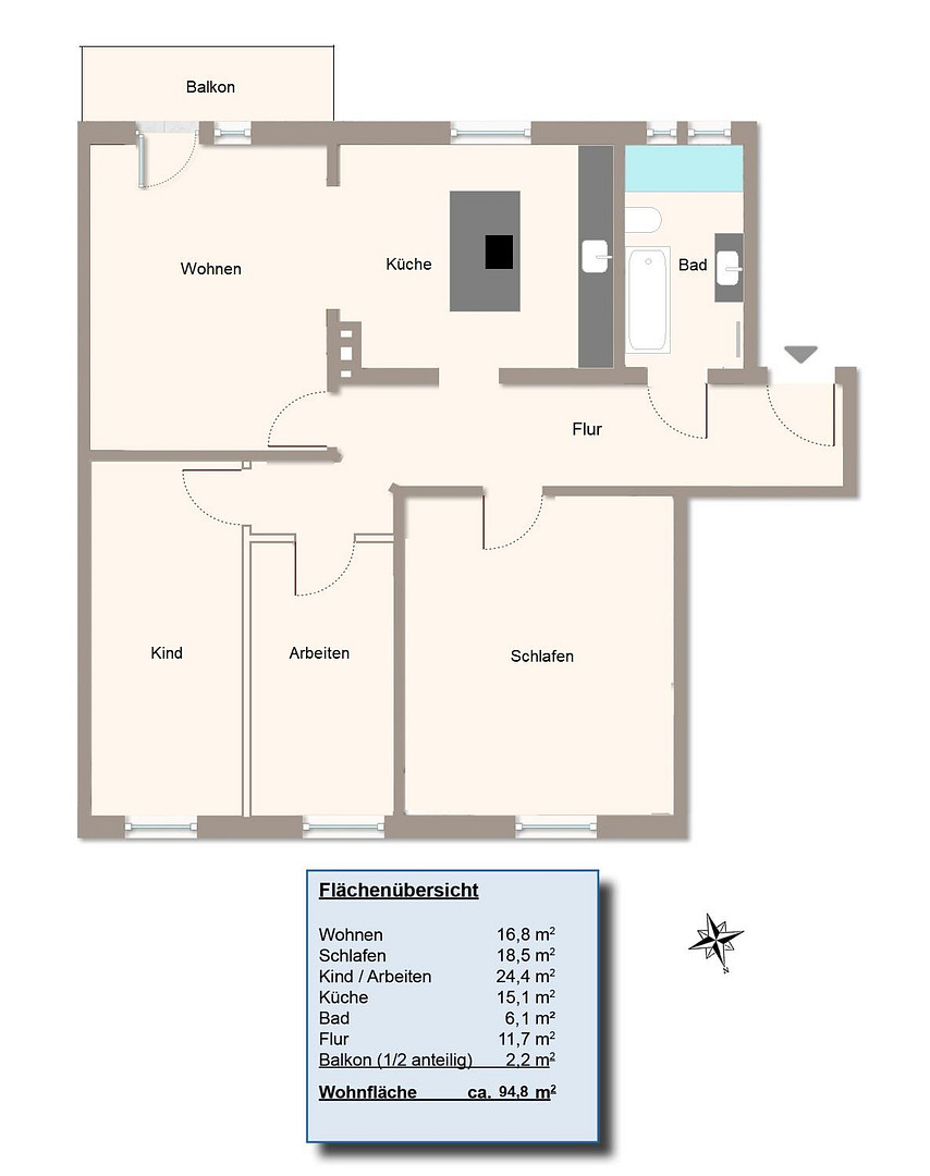 Moderne 4-Zimmer ETW mit Traumküche, Erstbezug nach Sanierung, ohne Courtage – Fuhlsbüttler Str. 230, 22307 Hamburg(Barmbek-Nord) – Vorschaubild 18