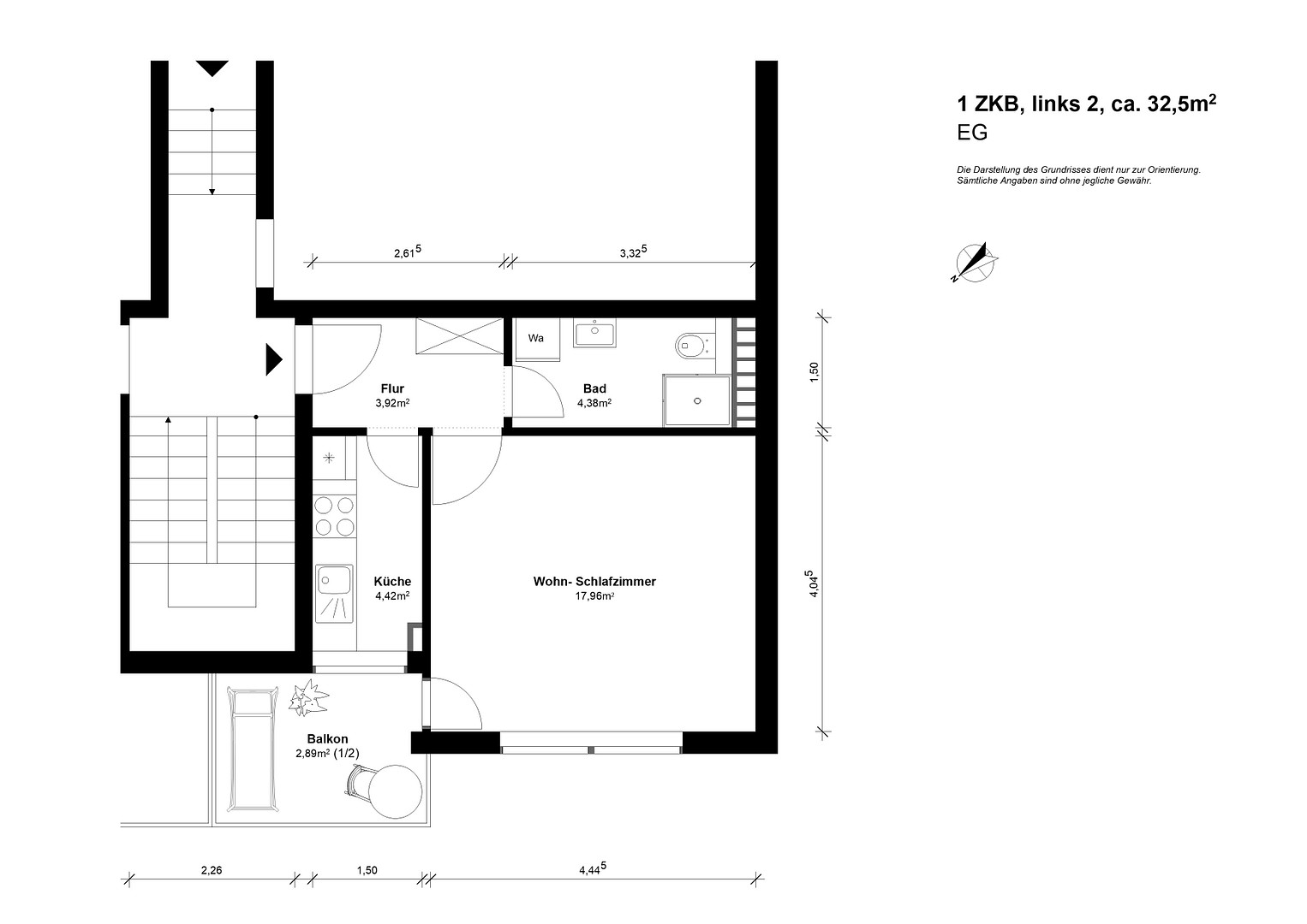 1 ZKB mit Balkon, ruhige Lage, EG-Hochparterre – 67657 Kaiserslautern – Vorschaubild 9