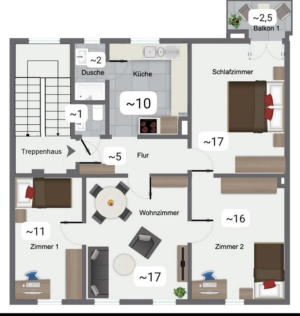 Hochwertig sanierte 4-Zimmer-Altbauwohnung mit EBK und Balkon in Bestlage des Johannesviertels – 64293 Darmstadt – Vorschaubild 13