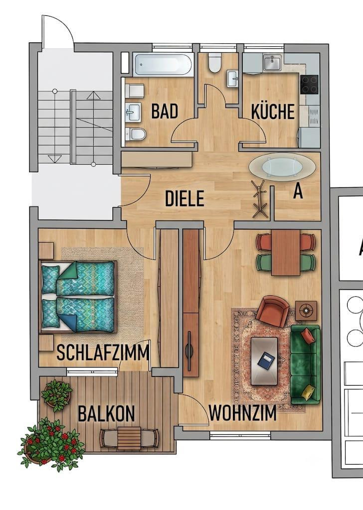 +++Bezugsfreie 2-Zimmer mit EBK, Balkon und Stellplatz+++ – 88662 Überlingen – Vorschaubild 7