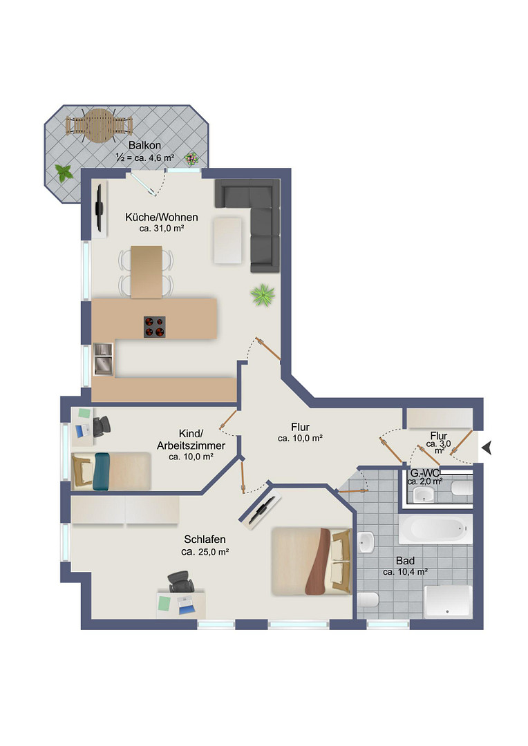Wohnen am Stadtpark: Moderne 3-Zimmer-Wohnung mit Balkon – Theodor-Storm-Straße, 22844 Norderstedt(Harksheide) – Vorschaubild 17