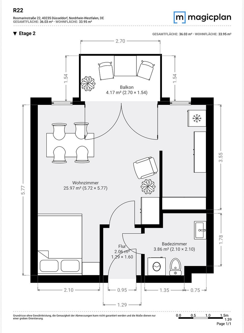 Bezugsfrei in Flingern: 1-Zimmer-Wohnung mit Balkon, Keller und Tiefgarage – Rosmarinstr. 22, 40235 Düsseldorf(Flingern) – Vorschaubild 30