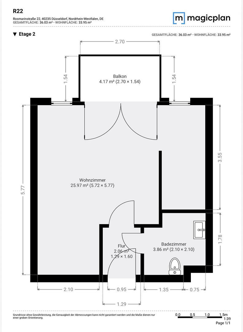 Bezugsfrei in Flingern: 1-Zimmer-Wohnung mit Balkon, Keller und Tiefgarage – Rosmarinstr. 22, 40235 Düsseldorf(Flingern) – Vorschaubild 42
