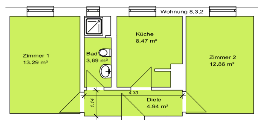 2-Raum Wohnung / 49m² / Stadtfeld West – 39110 Magdeburg(Stadtfeld) – Vorschaubild 9