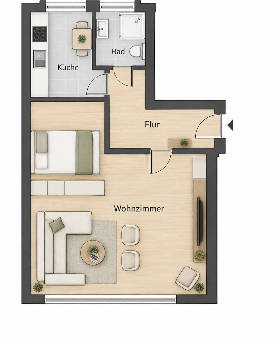 Provisionsfrei - Helle 1,5-Zimmer-Wohnung mit Stellplatz und hervorragender ÖPNV-Anbindung – 70569 Stuttgart(Kaltental) – Vorschaubild 11