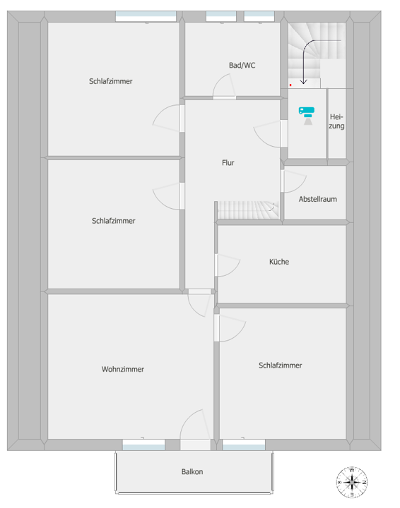Großzügige 4-Zimmer-DG-Wohnung mit Balkon und Garage – 32278 Kirchlengern – Vorschaubild 16