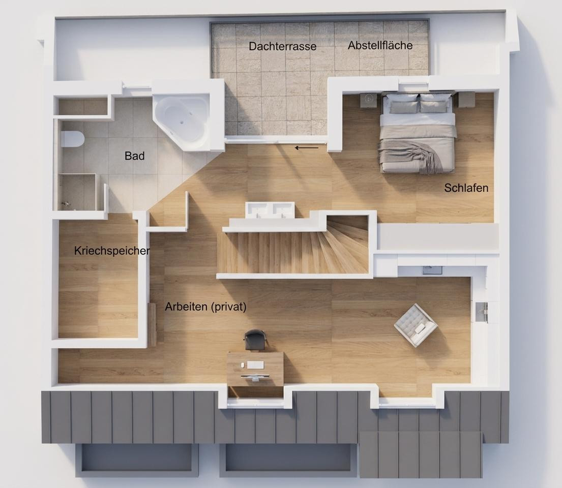Neuwertiges 4-Zimmer-Penthouse mit Dachterrasse, Aufzug & Deckenkühlung in best Lage – 80538 München(Lehel) – Vorschaubild 16