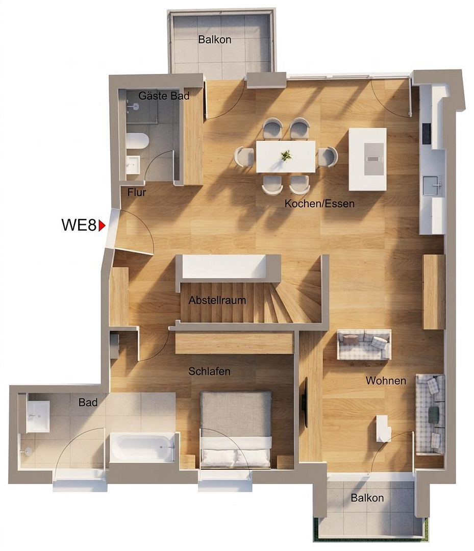 Neuwertiges 4-Zimmer-Penthouse mit Dachterrasse, Aufzug & Deckenkühlung in best Lage – 80538 München(Lehel) – Vorschaubild 15