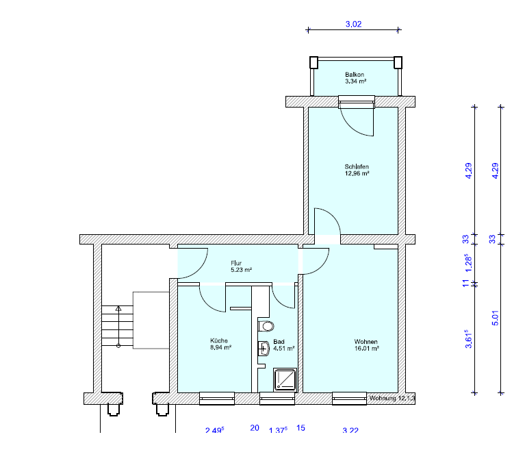 2-Raum Wohnung / Stadtfeld West / 50m² – 39110 Magdeburg(Stadtfeld) – Vorschaubild 9