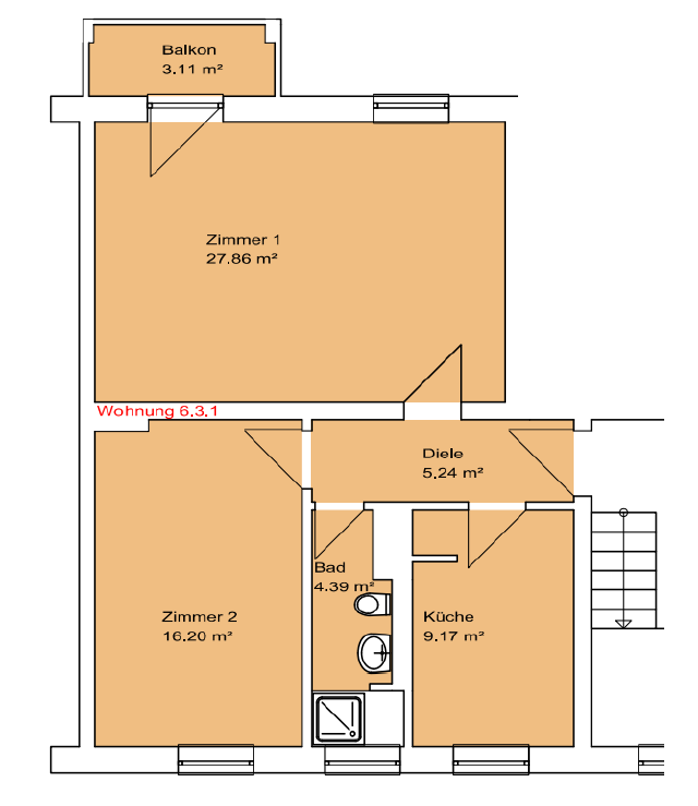 2-Raum Wohnung / Stadtfeld West / 65m² – 39110 Magdeburg(Stadtfeld) – Vorschaubild 9