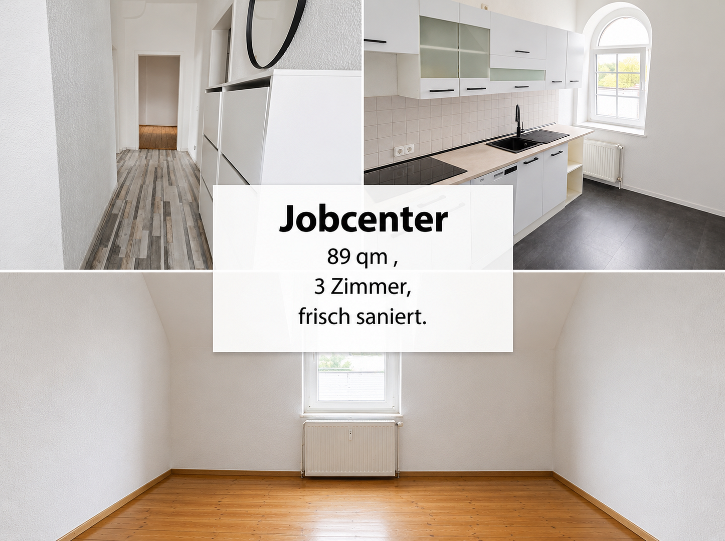 Jobcenter– deine neue Wohnung ist fertig! Job Center–Your new apartment is ready for you to move in!