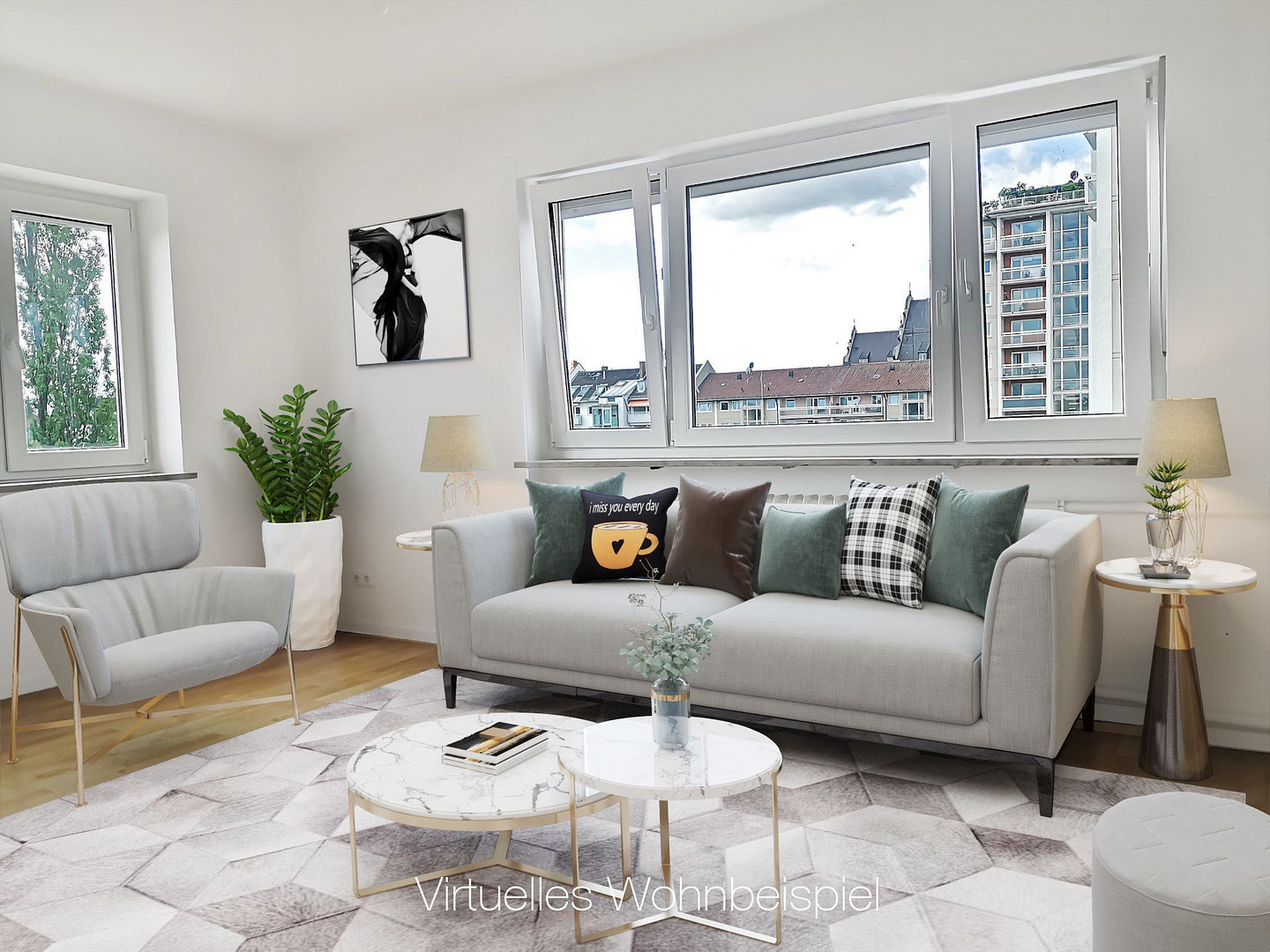 Frisch renovierte 3,5-Zimmer-Wohnung mit Balkonen in Laim – 80687 München(Laim) – Vorschaubild 2