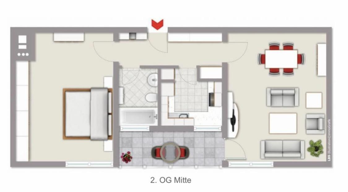 Schöne 2 Zimmer Wohnung in gefragter Lage Mörsenbroich – 40470 Düsseldorf(Mörsenbroich) – Vorschaubild 5
