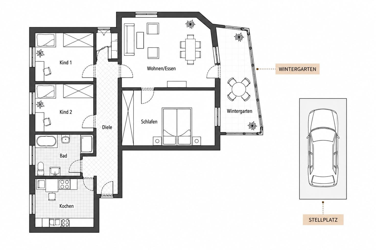 Schöne barrierefreie Erdgeschosswohnung in Braunschweig-Gliesmarode – 38104 Braunschweig(Gliesmarode) – Vorschaubild 3