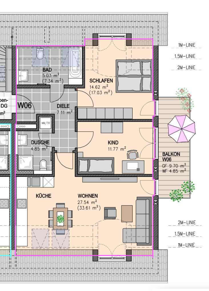 Penthouse mit Einbauküche – 81737 München(Ramersdorf) – Vorschaubild 16