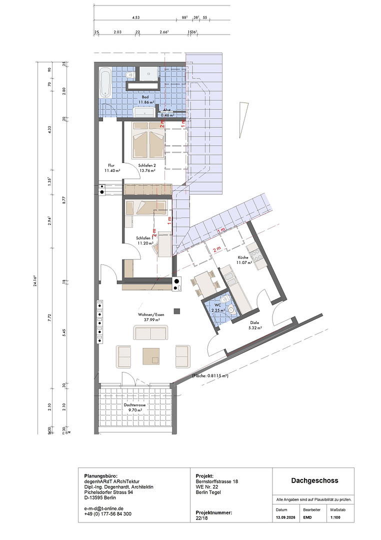 HERZSTÜCK, TEGELER SEE. Raffinierte 3 1/2 individuelle Mansarden WE mit Dachterrasse. BEZUGSFERTIG. – 13507 Berlin-Tegel(Tegel) – Vorschaubild 25