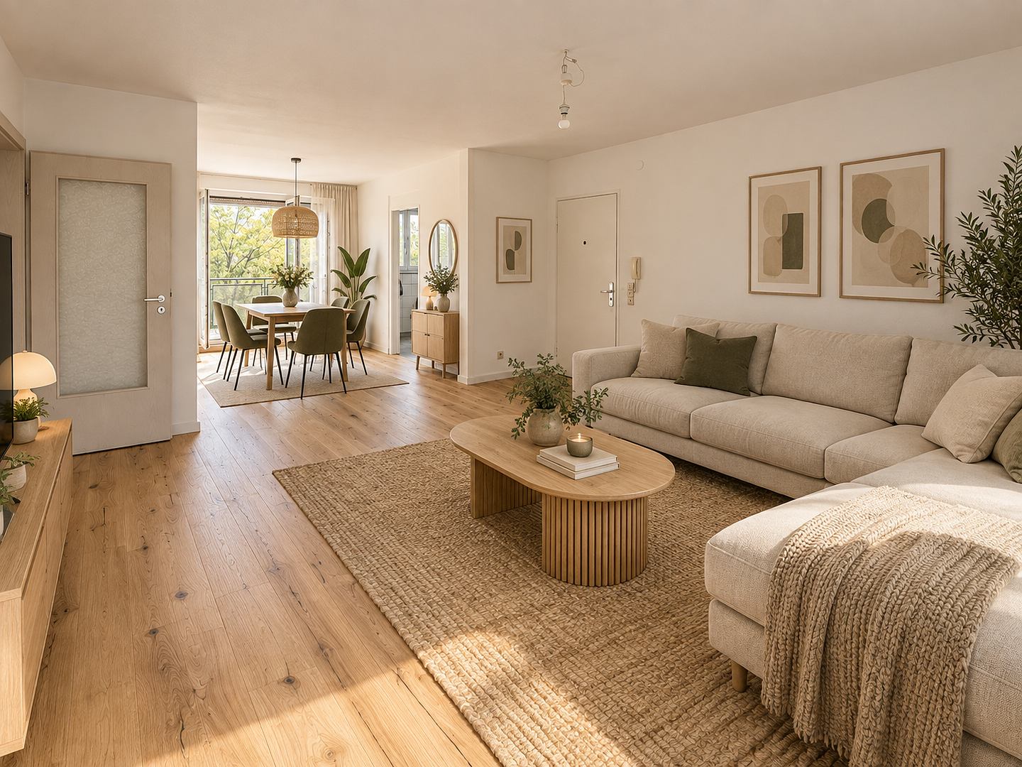 Modernisierte 3-Zimmer-Wohnung mit großem Westbalkon ins Grüne und TG – provisionsfrei