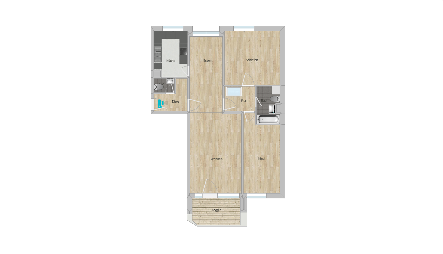 Charmante 3-Zimmer Wohnung mit Balkon und TG-Stellplatz – 40597 Düsseldorf(Benrath) – Vorschaubild 18