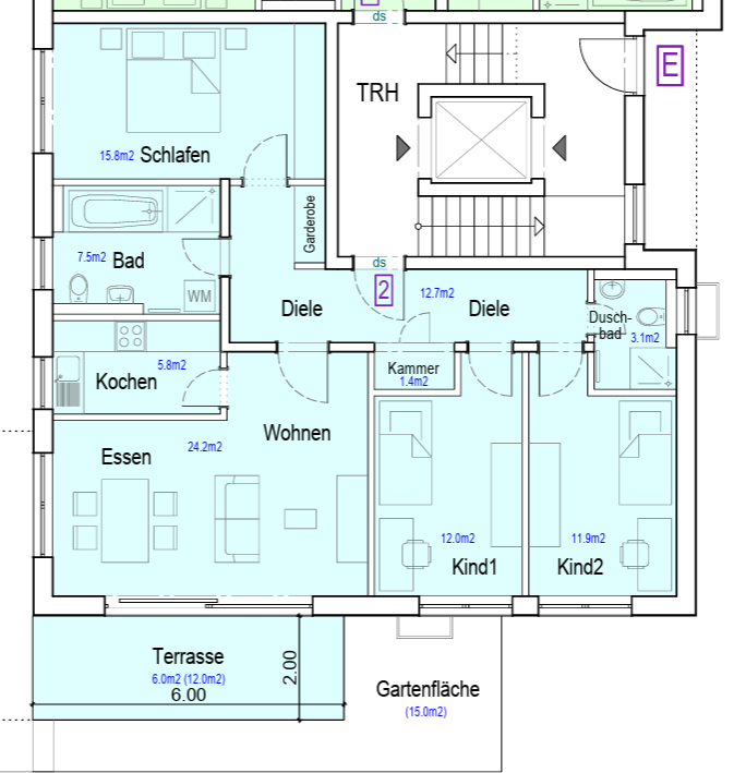 Moderne und helle 4-Zi.- Wohnung mit großzügiger Terrasse in Bestlage von Obertshausen – 63179 Obertshausen – Vorschaubild 4