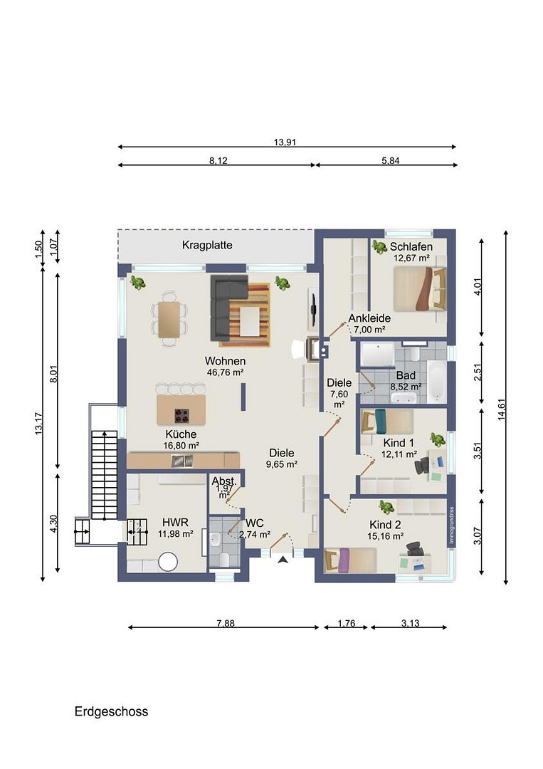 Neubau EG-Wohnung barrierefrei mit Kamin und Garten AmöneBlick Provisionfrei – 35274 Kirchhain(Anzefahr) – Vorschaubild 16