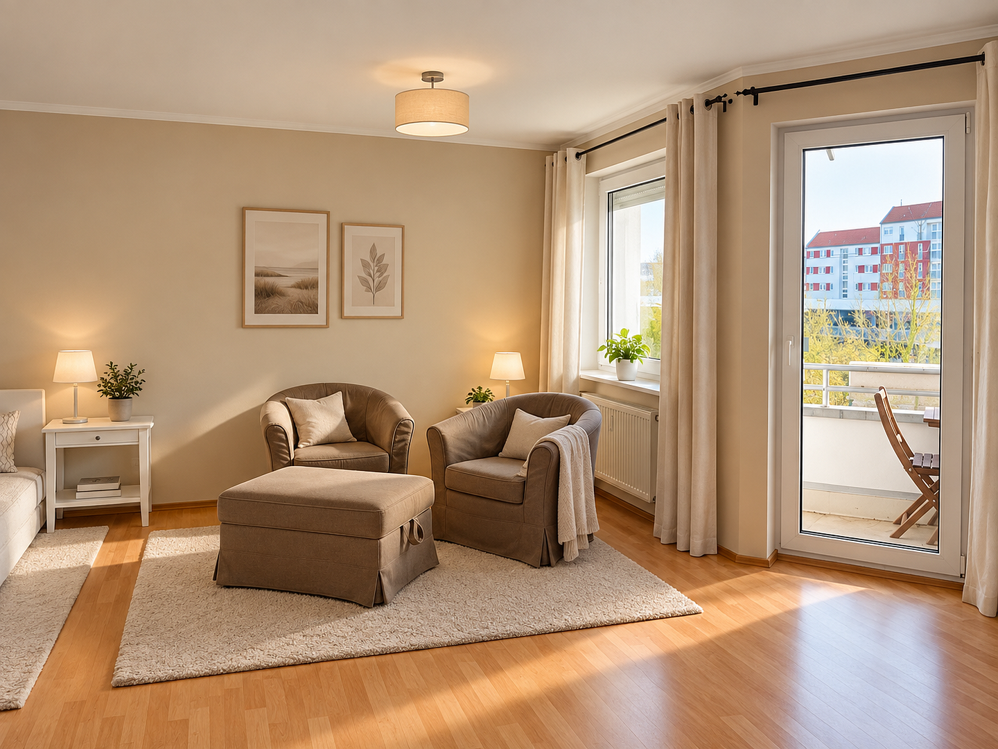 Helles 1-Zimmer-Apartment mit Südbalkon, Einbauküche und Stellplatz in Nürnberg-Laufamholz