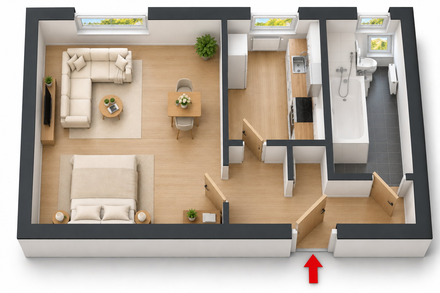 Traumhafte 1 Zimmer Wohnung! *Inkl. EBK + direkte Nähe zu Leipzig* – 4575 Neukieritzsch(Großzössen) – Vorschaubild 6