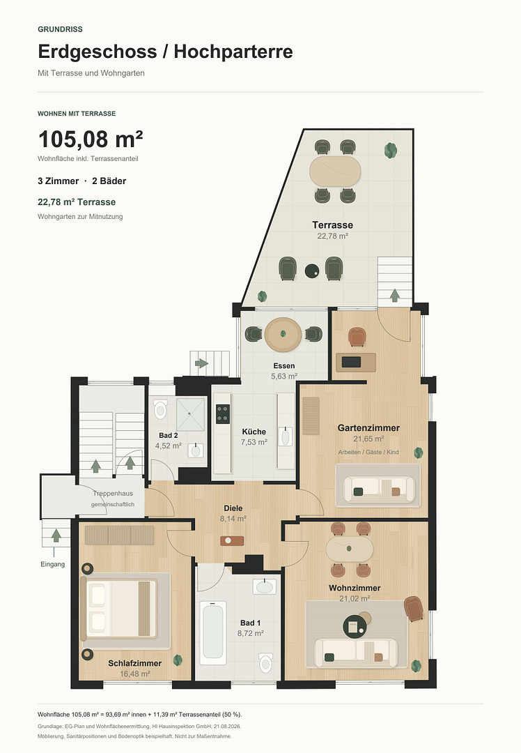 Gartenwohnung mit Hausgefühl: 105 m² mit großer Terrasse nahe Frankfurt – 63067 Offenbach Am Main(Offenbach am Main) – Vorschaubild 11