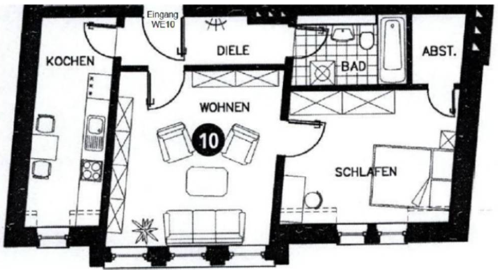 5 Fahrradminuten zur FH - Zentral gelegene 2 Zimmer Wohnung – 99085 Erfurt(Krämpfervorstadt) – Vorschaubild 9