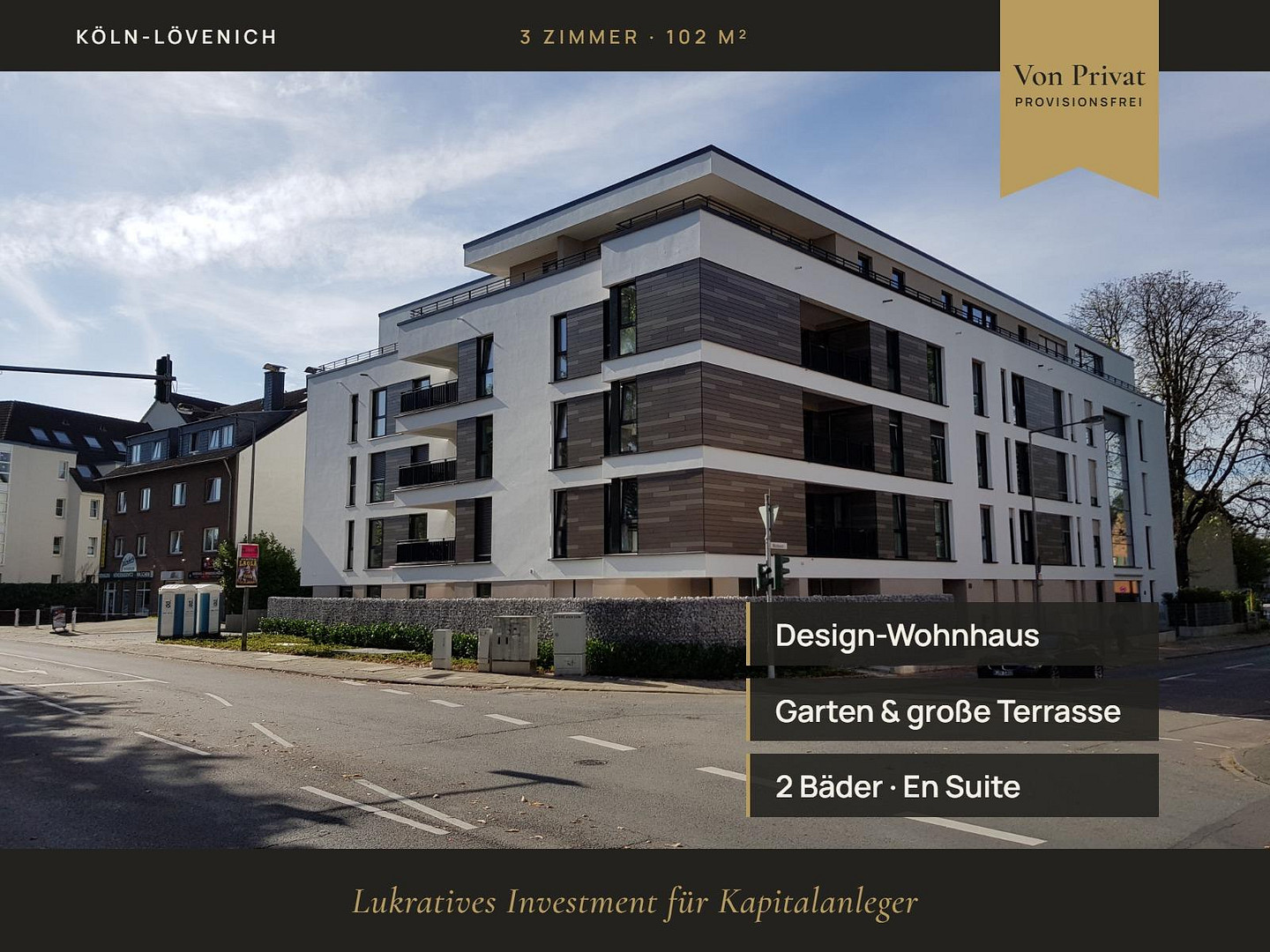 ARCHITEKTEN-DESIGN: 3-Zi-Gartenwohnung | 2 Bäder | 102 m² Luxus & S-Bahn-Anbindung – 50859 Köln(Lövenich) – Vorschaubild 2