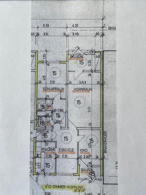 ruhige 3,5 Zimmer Wohnung mit 2x Balkon – 70565 Stuttgart(Rohr) – Vorschaubild 2