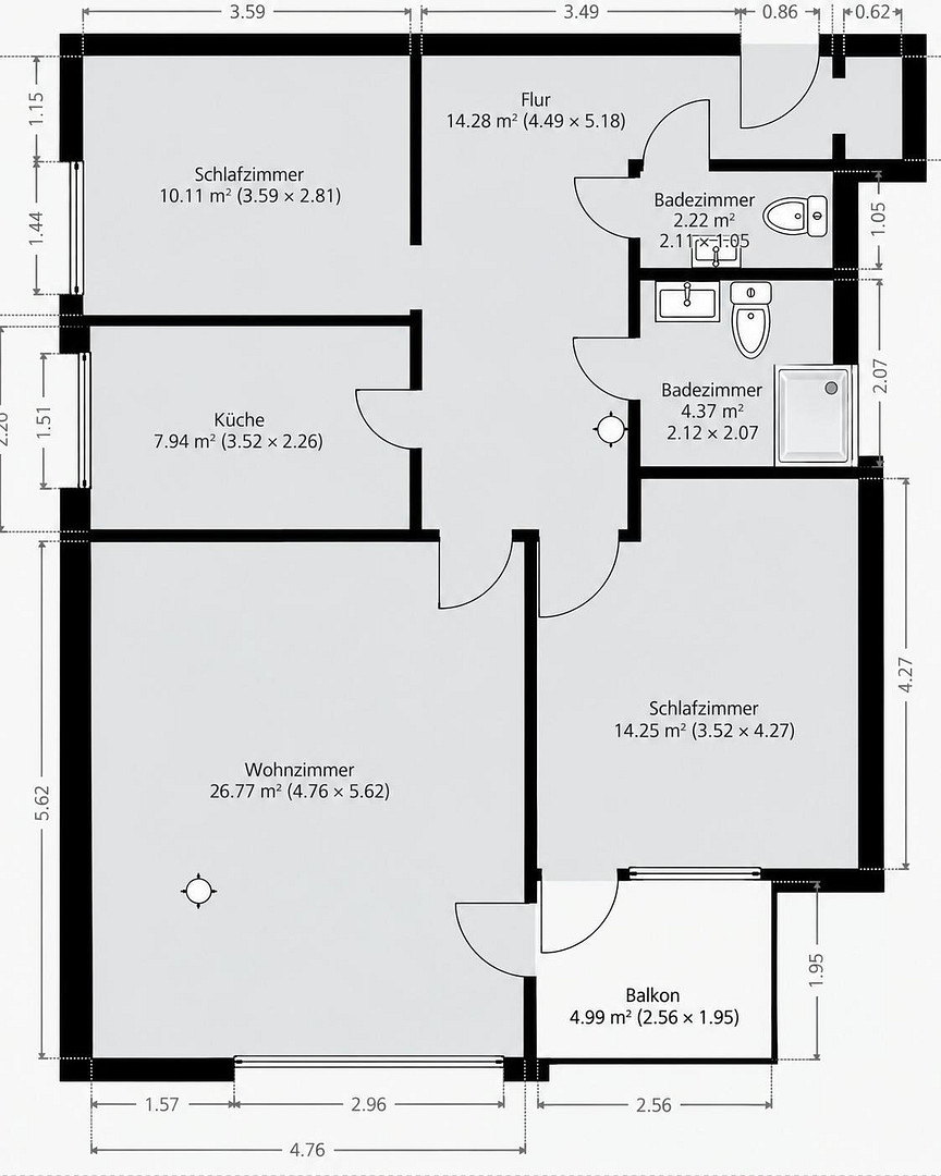 Rheinnah wohnen – sanierte 3-Zimmer-Wohnung mit Balkon & Aufzug – Foto 19