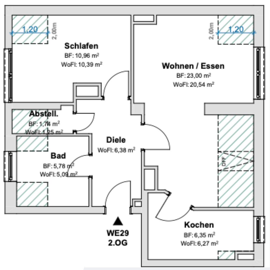 Helle 2-Zimmer-Dachgeschosswohnung mit Einbauküche (neue Geräte) nahe S-Bahn Paunsdorf – Foto 22