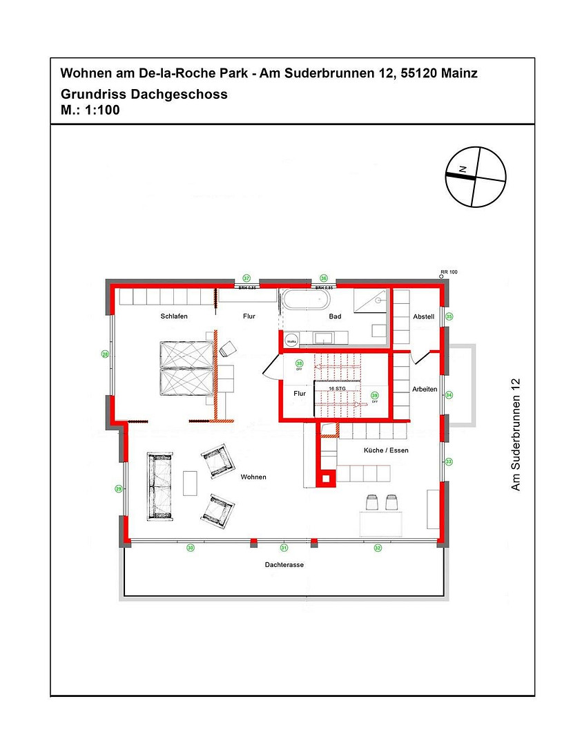 Grüne Oase am De-La-Roche-Park Mainz. Das smarte Wohnloft mit 100-plus m² freut sich auf Sie! – Am Suderbrunnen 12, 55120 Mainz – Vorschaubild 17