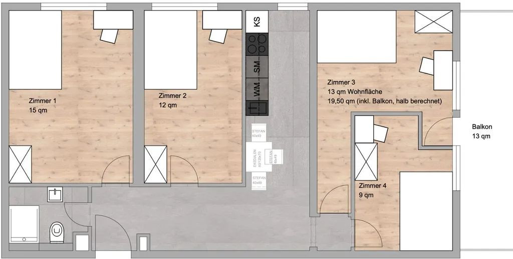 Modern stylisches 15 m² WG-Zimmer in 4er-WG – Erlangen – Gerhart - Hauptmann Straße 15, 91058 Erlangen – Vorschaubild 8
