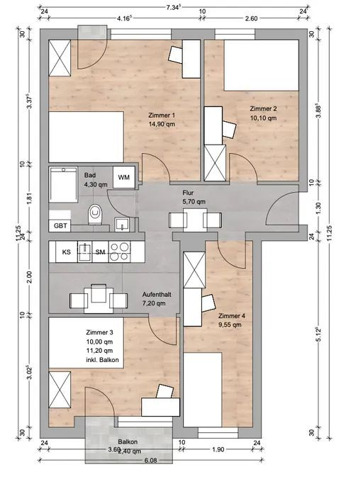 Gemütliches WG-Zimmer mit entspannter Balkon-Atmosphäre – Friedenstraße 46, 90409 Nürnberg(Maxfeld) – Vorschaubild 6