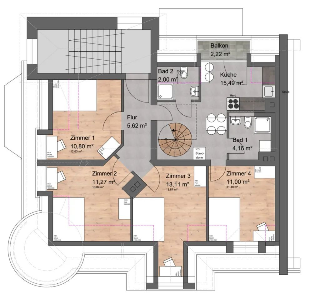 Möbliertes 13 m² WG-Zimmer in top angebundener Lage! – Bayernstraße 154, 90478 Nürnberg(Dutzendteich) – Vorschaubild 5