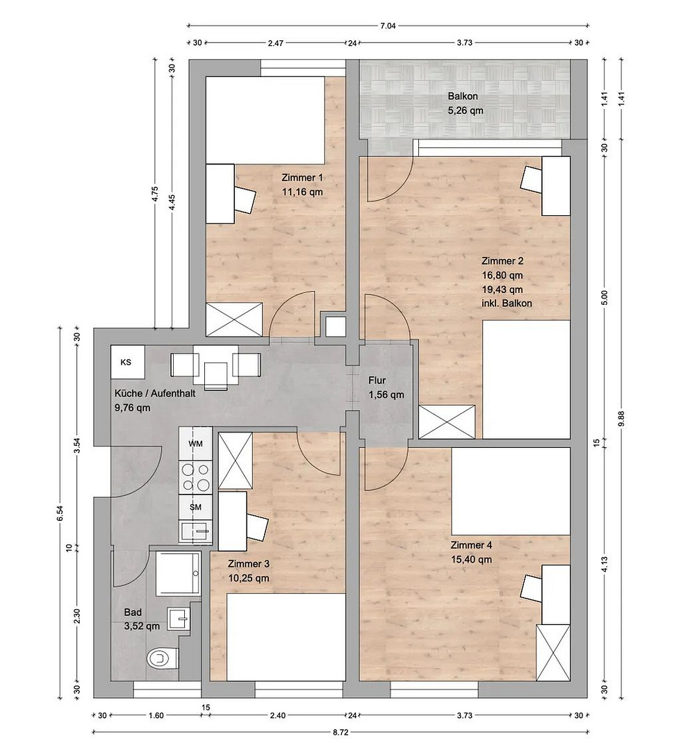 Schönes Zimmer in Frauen WG sucht neue Mieterin! – Eduard-Spranger-Straße 16, 80935 München(Feldmoching) – Vorschaubild 10