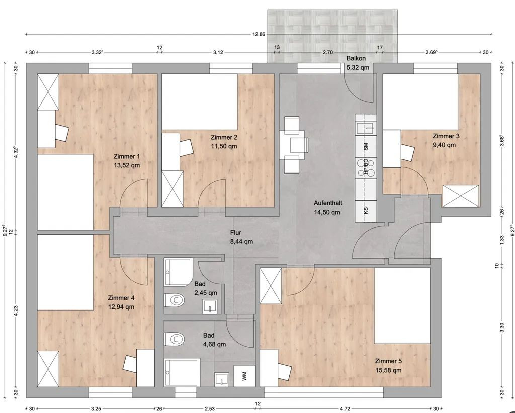 Platz für dich: Schönes Zimmer in sympathischer WG / Cincinnatistraße 8, München / WE8 / Zi.1 – Cincinnatistraße 8, 81549 München(Fasangarten) – Vorschaubild 6