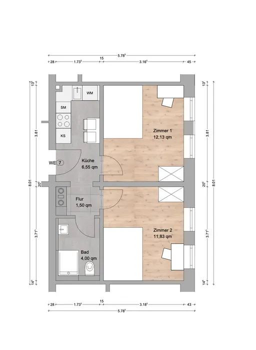 Schönes möbliertes Zimmer in gepflegter WG - Nürnberg | Huldstraße 24 – Huldstraße 24, 90461 Nürnberg(Hummelstein) – Vorschaubild 9