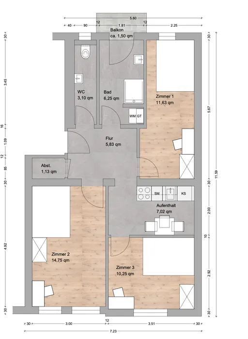 Schönes Zimmer in entspannter Wohngemeinschaft - Nürnberg | Anne-Frank-Straße 22 – Anne-Frank-Straße 22, 90459 Nürnberg(Galgenhof) – Vorschaubild 8