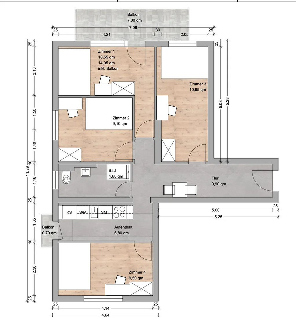 Attraktive 4er-WG mit 3 freien Zimmern - Pachemstraße 9 WE 4 / Zimmer 3 – Pachemstraße 9, 81673 München(Berg am Laim) – Vorschaubild 11